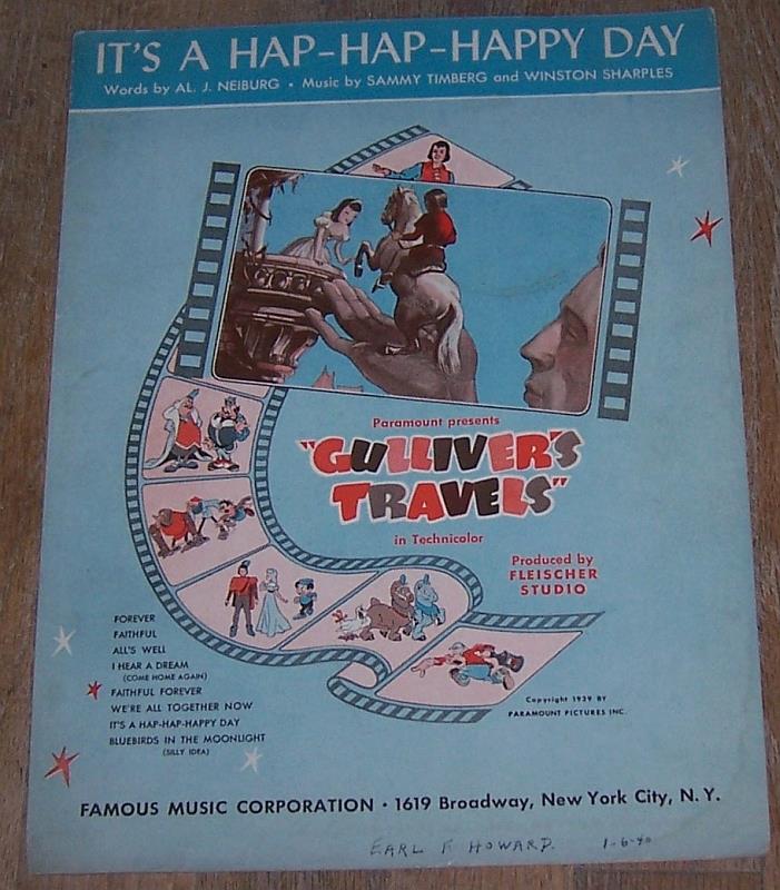 Sheet Music - It's a Hap-Hap-Happy Day