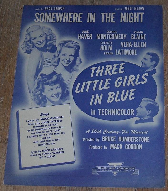 Sheet Music - Somewhere in the Night