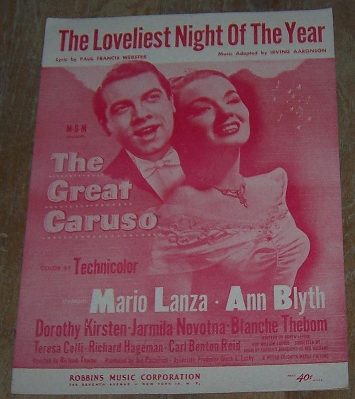 Sheet Music - Loveliest Night of the Year