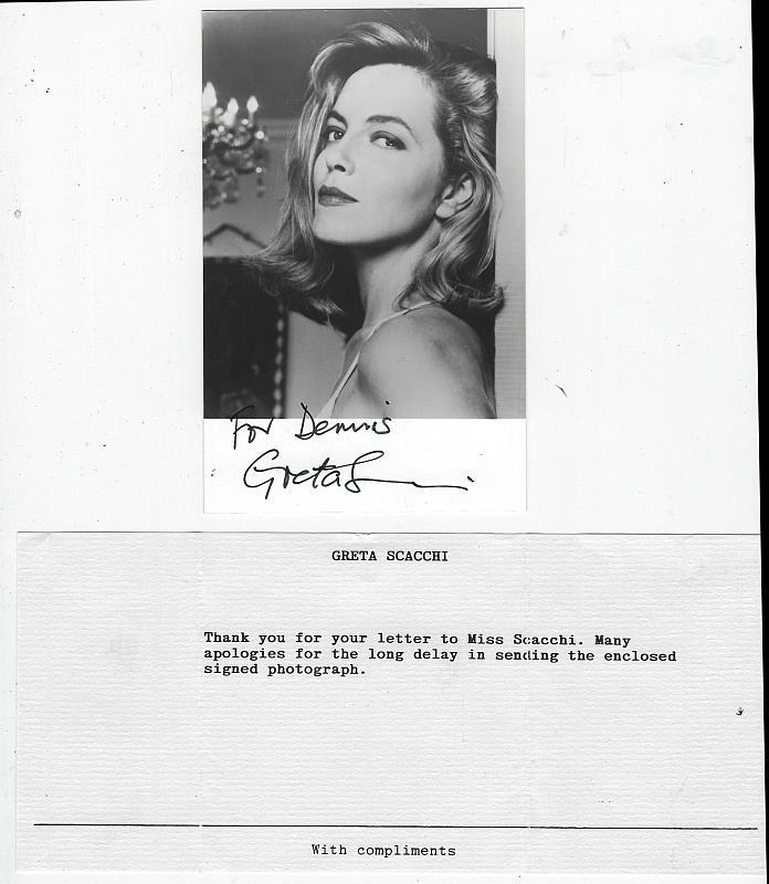 Photograph - Autographed Photograph of Greta Scacchi