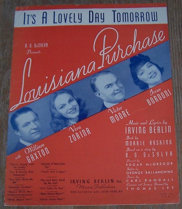 Sheet Music - Its a Lovely Day Tomorrow
