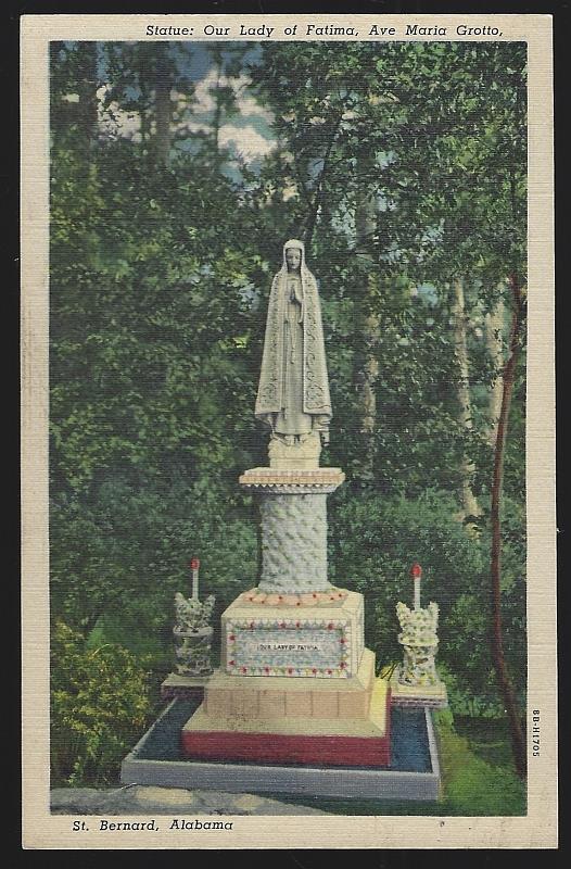 Postcard - Our Lady of Fatima, Ave Marie Grotto, St. Bernard, Alabama