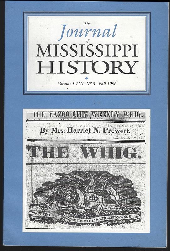 Image for JOURNAL OF MISSISSIPPI HISTORY Volume LVIII, No. 3, Fall 1996