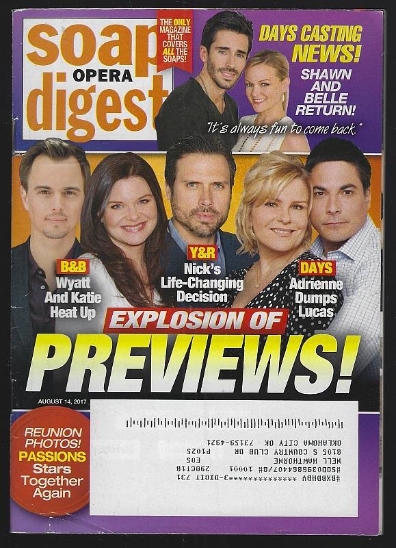 Image for SOAP OPERA DIGEST AUGUST 14, 2017