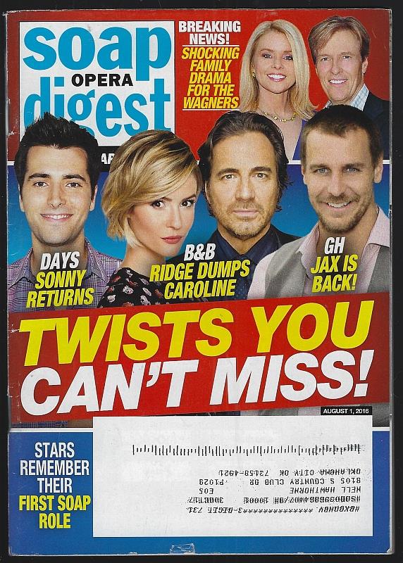 Image for SOAP OPERA DIGEST AUGUST 1, 2016