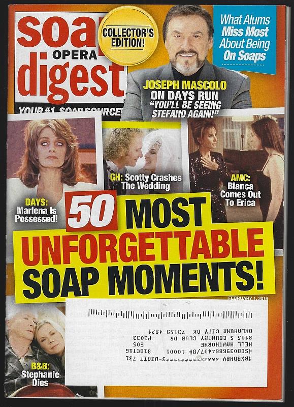 Image for SOAP OPERA DIGEST FEBRUARY 1, 2016