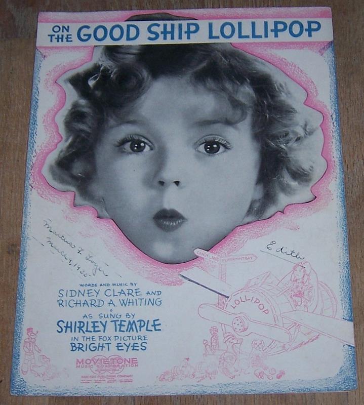 Sheet Music - On the Good Ship Lollipop