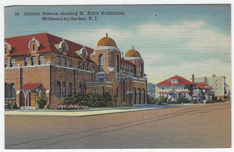 Image for ATLANTIC AVENUE SHOWING ST. ANN'S AUDITORIUM, WILDWOOD BY THE SEA, NEW JERSEY