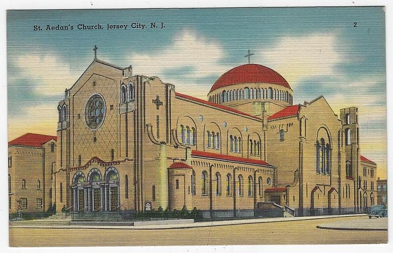 Postcard - St. Aedan's Church, Jersey City, New Jersey