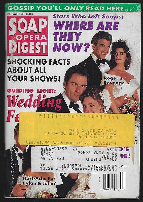 Image for SOAP OPERA DIGEST AUGUST 31, 1993