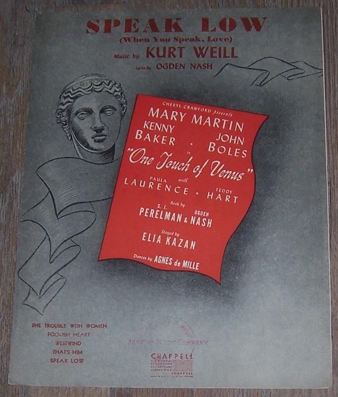 Sheet Music - Speak Low When You Speak, Love