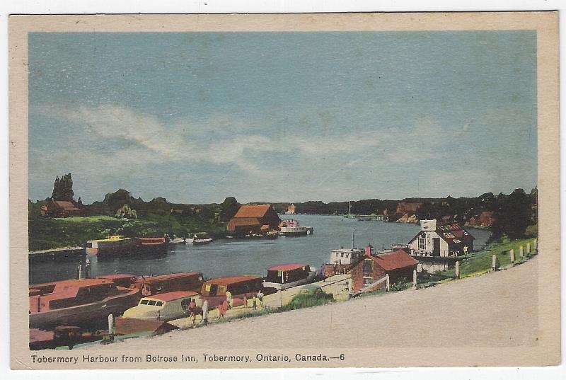 Postcard - Tobermory Harbour from Belrose Inn, Tobermory, Ontario, Canada