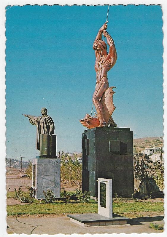 Postcard - Statue of Don Benito Juarez, Nogales, Sonora, Mexico