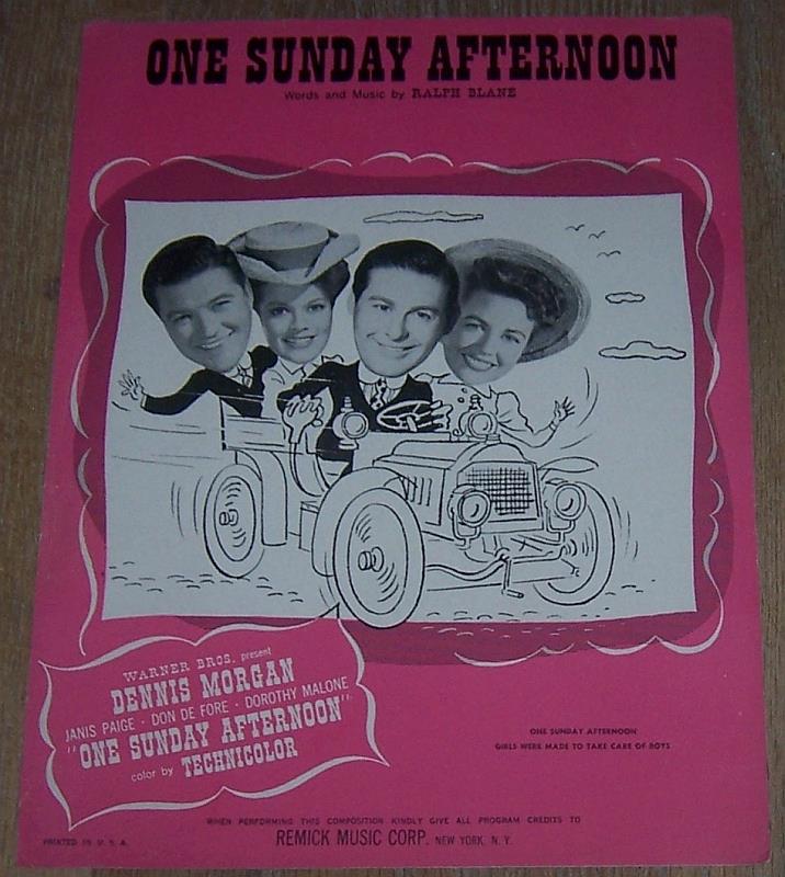 Sheet Music - One Sunday Afternoon