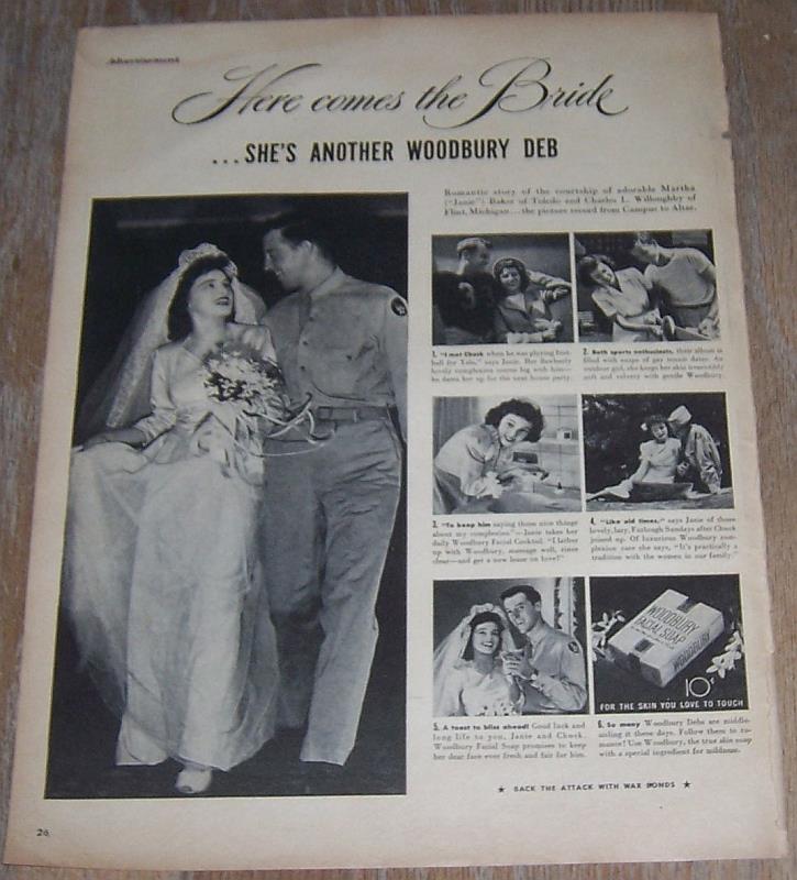 Image for 1943 BRIDE WOODBURY DEB MAGAZINE ADVERTISEMENT