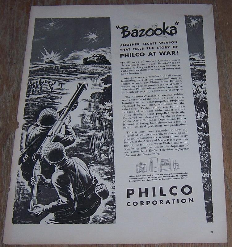 Image for 1943 PHILCO WORLD WAR II LIFE MAGAZINE ADVERTISMENT