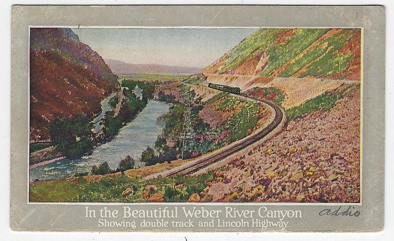 Postcard - Weber River Canyon, Utah, Union Pacific System