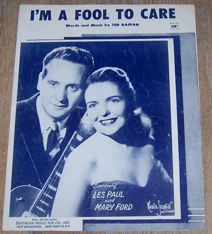 Sheet Music - I'm a Fool to Care