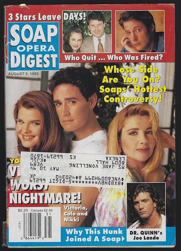 Image for SOAP OPERA DIGEST AUGUST 3, 1993