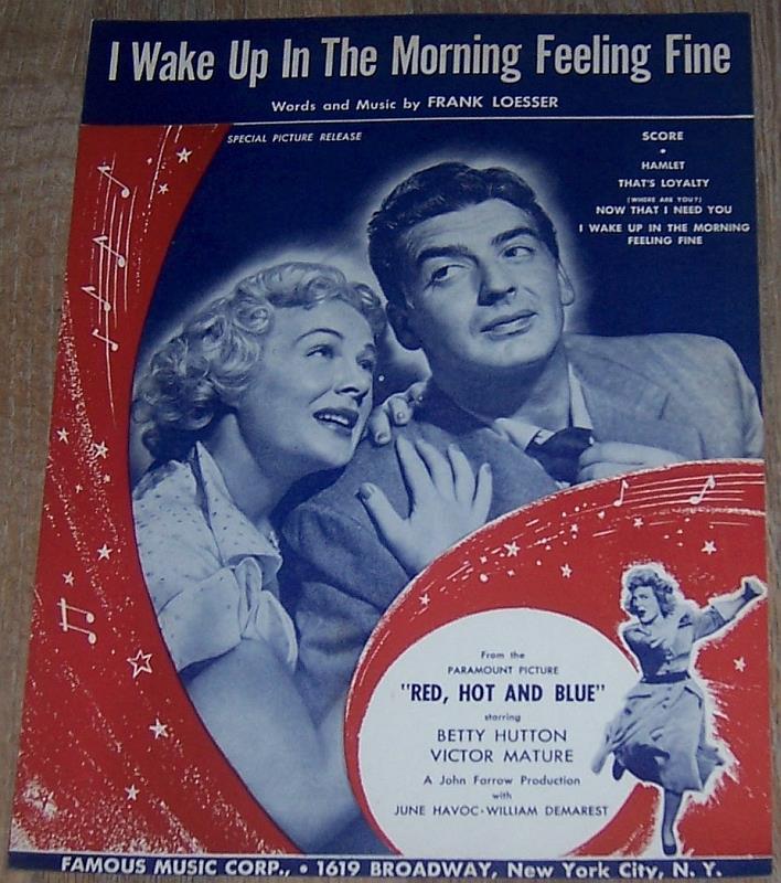 Sheet Music - I Wake Up in the Morning Feeling Fine