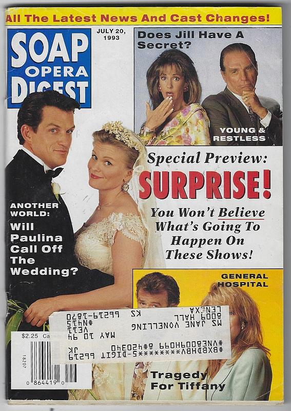 Soap Opera Digest - Soap Opera Digest July 20, 1993