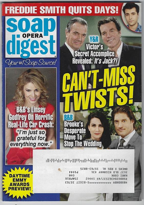 Image for SOAP OPERA DIGEST APRIL 27, 2015
