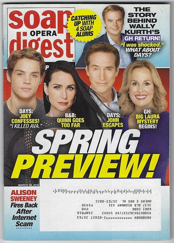 Soap Opera Digest - Soap Opera Digest March 28, 2016