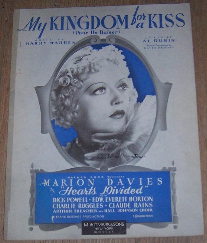Sheet Music - My Kingdom for a Kiss