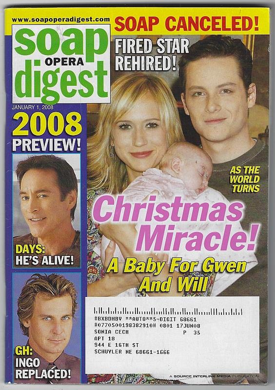 Soap Opera Digest - Soap Opera Digest January 1, 2008