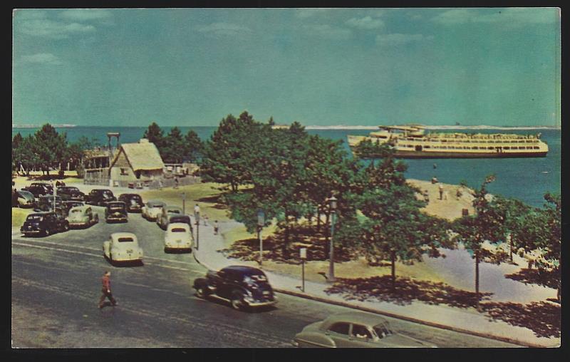 Postcard - View of Pilgrim House and Plymouth Harbor from Cole's Hill, Plymouth, Massachusetts