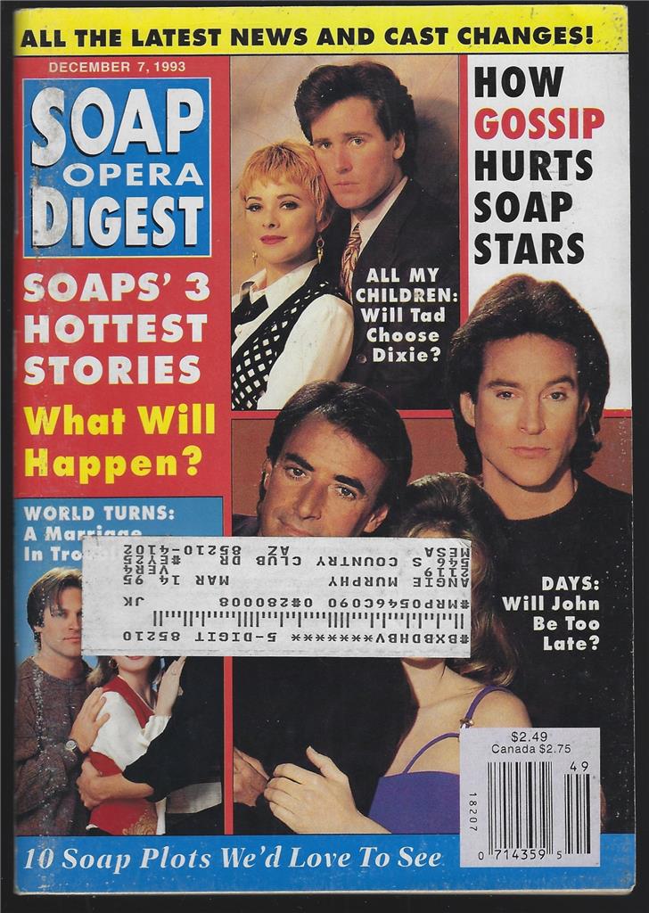 Image for SOAP OPERA DIGEST DECEMBER 7, 1993