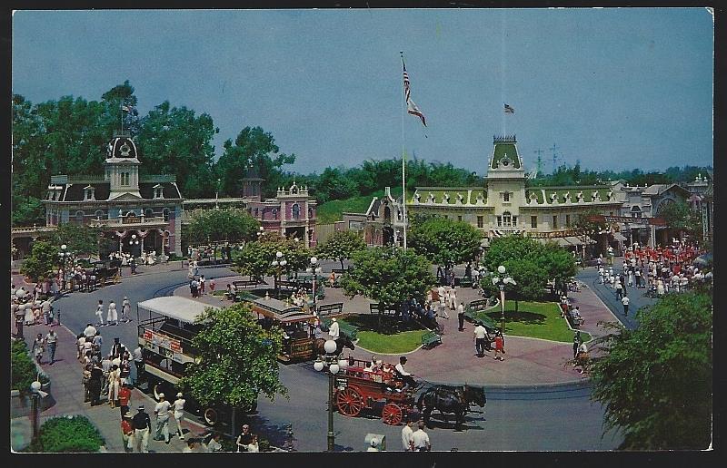 Postcard - Town Square, Main Street, Disneyland