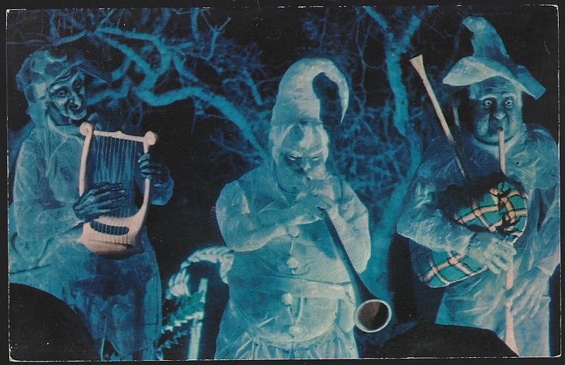 Postcard - Trembling Trio of Musicians, Haunted Mansion at Walt Disney World
