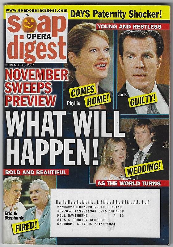 Soap Opera Digest - Soap Opera Digest November 6, 2007
