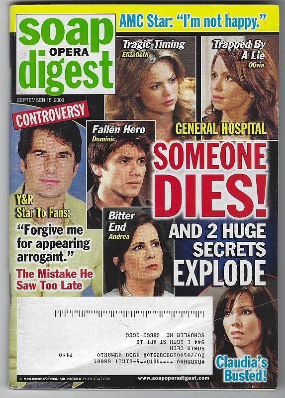 Soap Opera Digest - Soap Opera Digest September 15, 2009