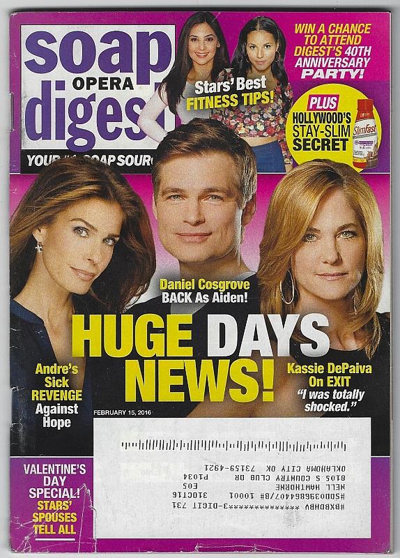 Soap Opera Digest - Soap Opera Digest February 15, 2016