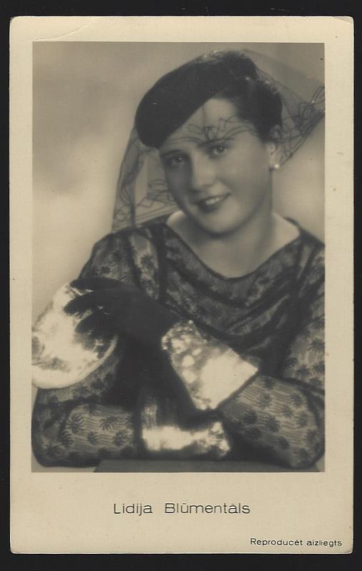 Postcard - Postcard of Actress Lidija Blumentals