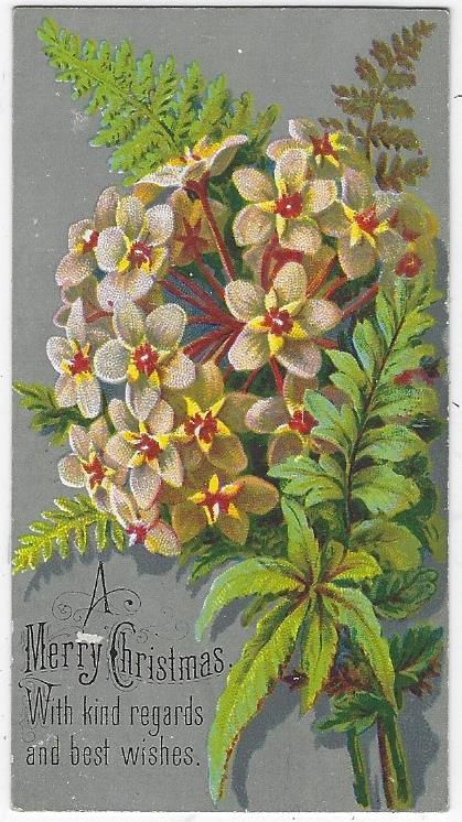 Christmas - Merry Christmas Card with Flower Bouquet