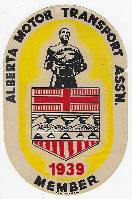 Advertisement - Vintage Truck Decal for Alberta Motor Transport Association 1939 Member