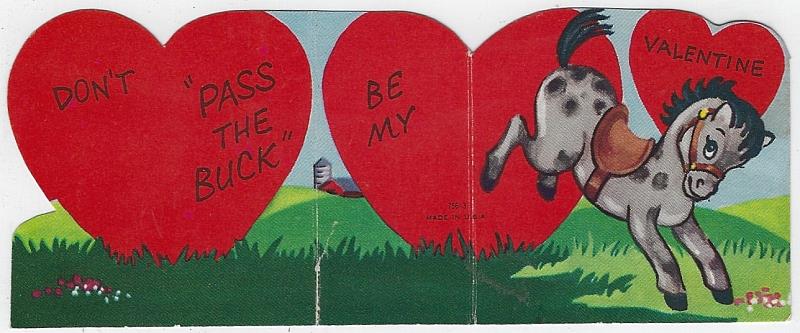 Valentine - Vintage Valentine Card with Bucking Horse