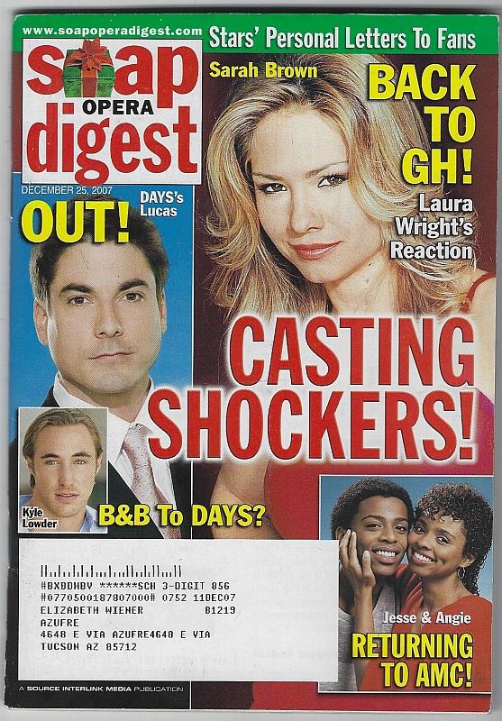 Soap Opera Digest - Soap Opera Digest December 25, 2007