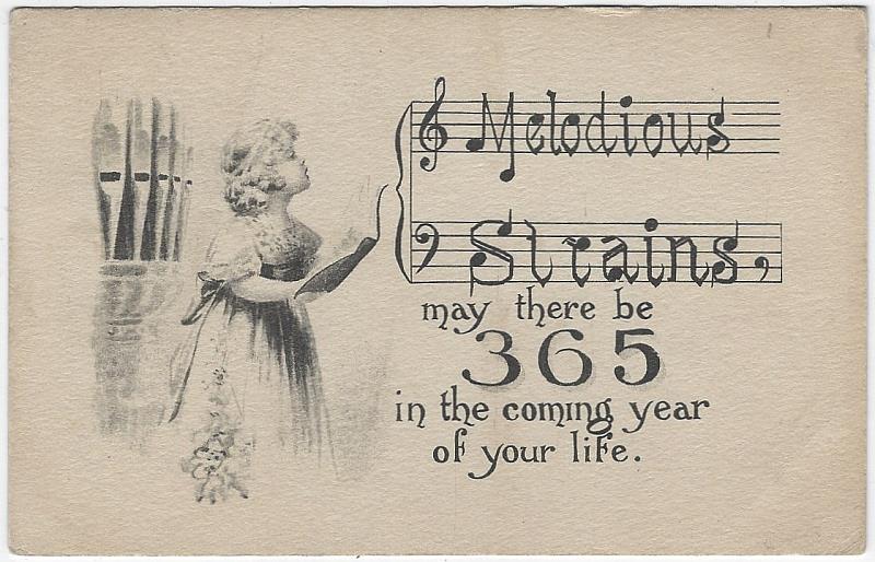 Postcard - Melodious Strains New Year Postcard