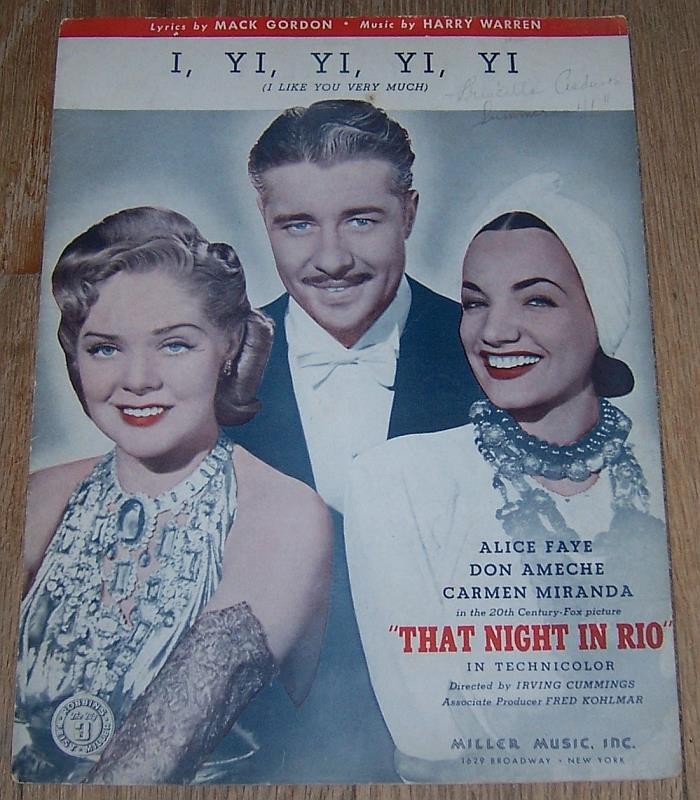 Sheet Music - I Yi, Yi, Yi, Yi I Like You Very Much