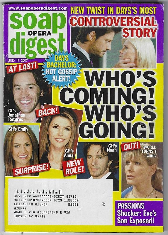 Soap Opera Digest - Soap Opera Digest July 17, 2007