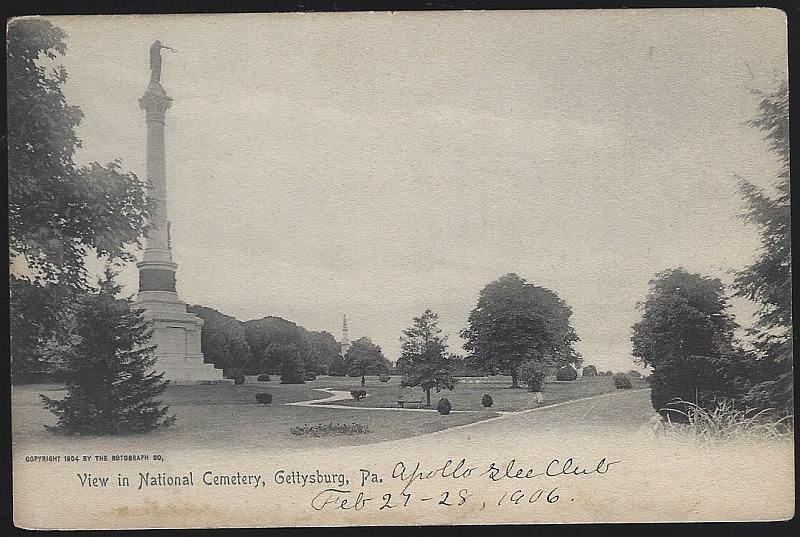 Postcard - View in National Cemetery, Gettysburg, Pennsylvania