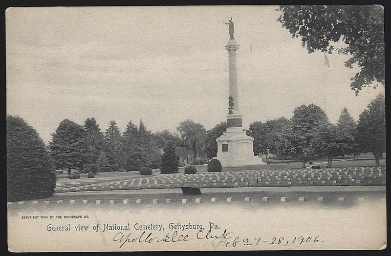 Postcard - General View of National Cemetery, Gettysburg, Pennsylvania