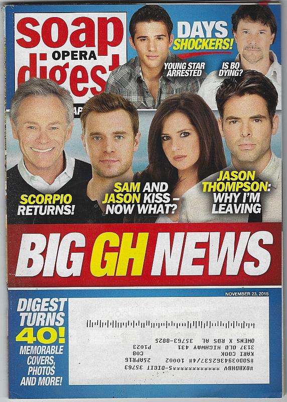 Soap Opera Digest - Soap Opera Digest November 23, 2015