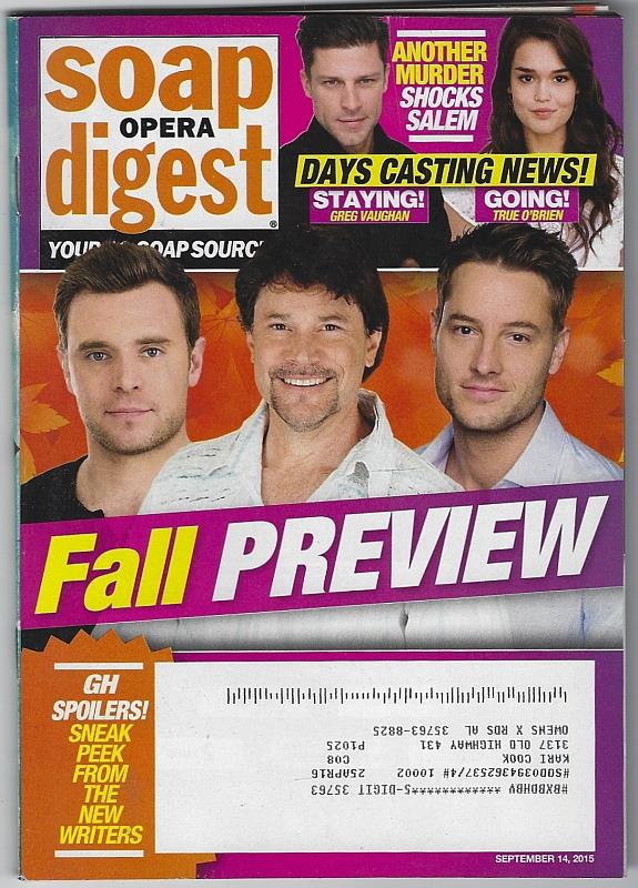 Soap Opera Digest - Soap Opera Digest September 14, 2015