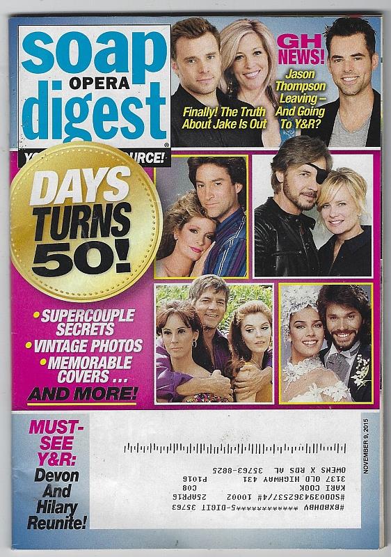 Soap Opera Digest - Soap Opera Digest November 9, 2015