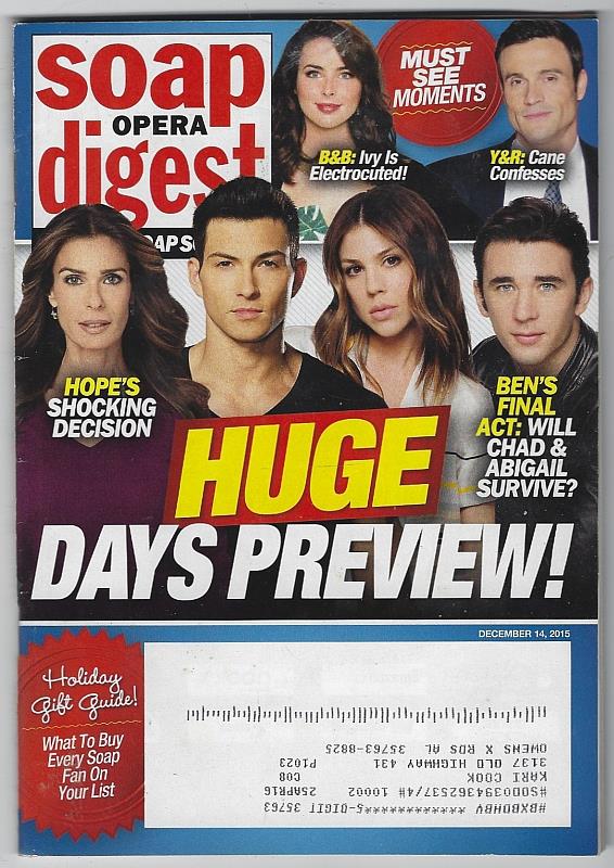 Soap Opera Digest - Soap Opera Digest December 14, 2015